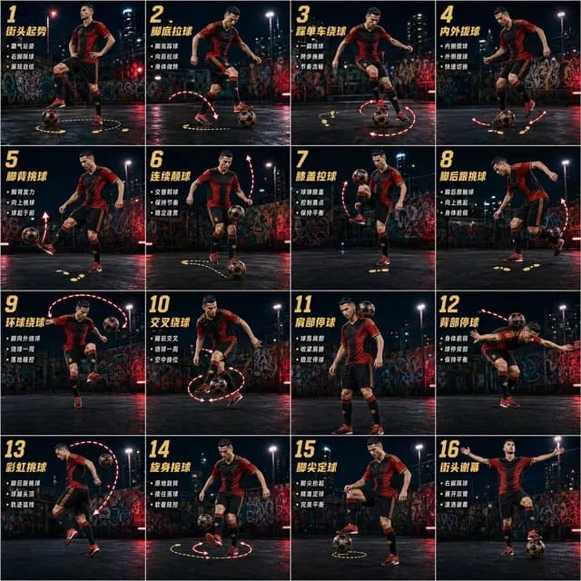 Freestyle Football 16-Step Action Poster preview image 1