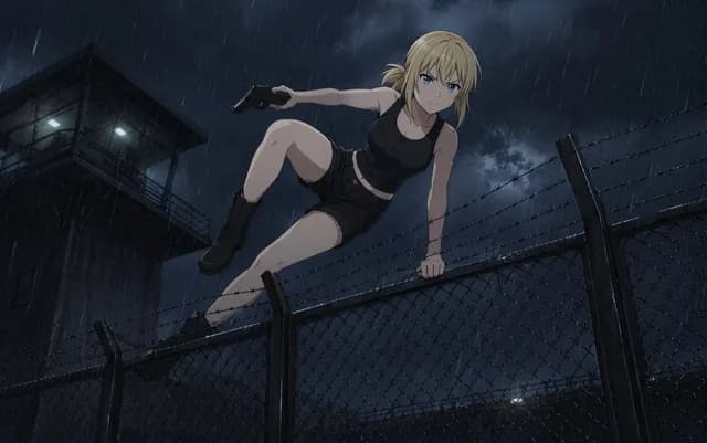 Rainy Anime Fence Escape preview image 1