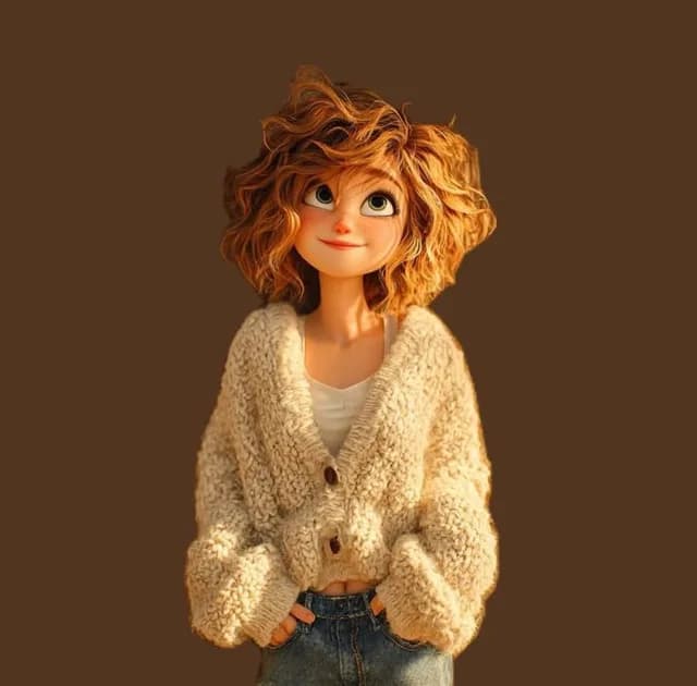 Pixar Style Curly Haired Girl preview image 1