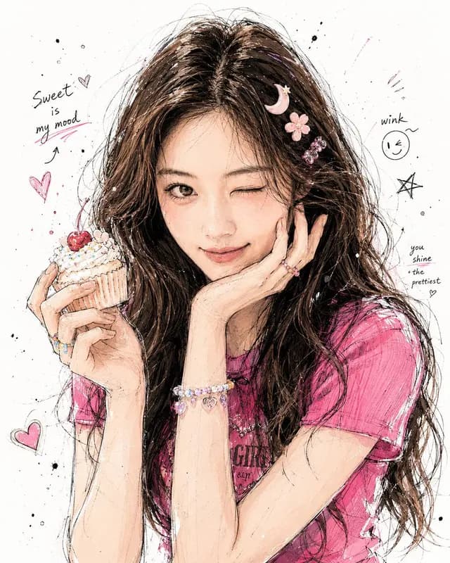 Korean Graffiti Illustration Portrait preview image 1