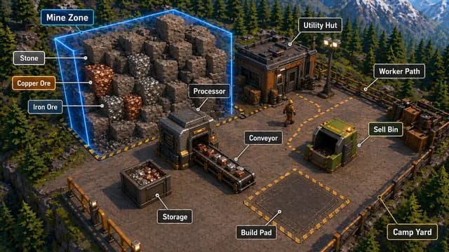 Annotated Isometric Mining Outpost preview image 1