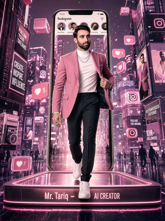 Neon Instagram AI Creator Poster preview image 1
