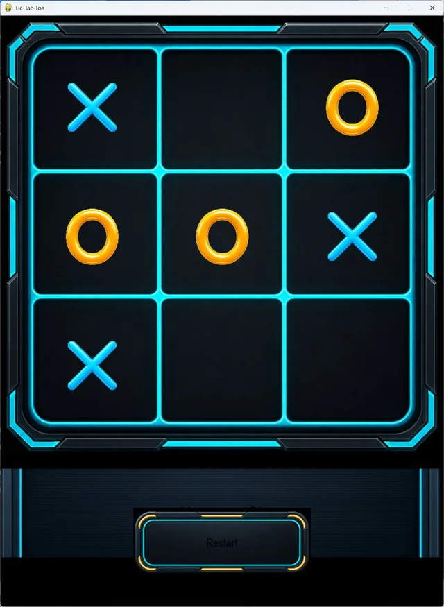Futuristic Neon Tic-Tac-Toe UI preview image 1