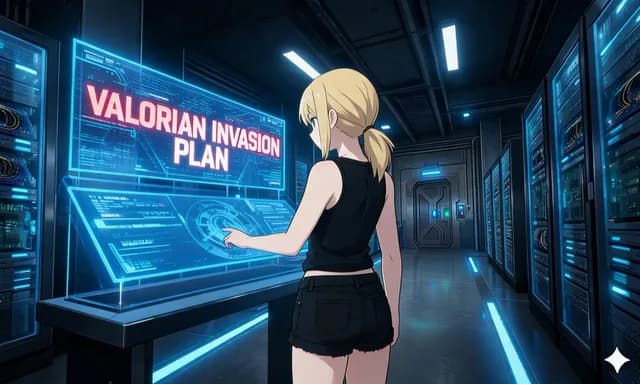 Anime Hacker in Futuristic Server Room preview image 1