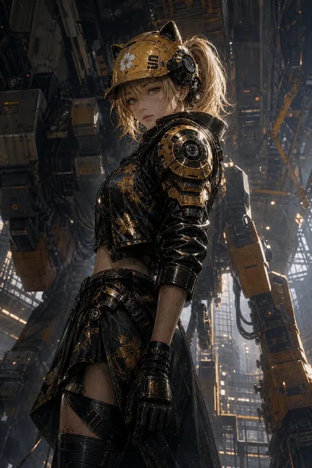 Futuristic Mecha Kimono Warrior preview image 1