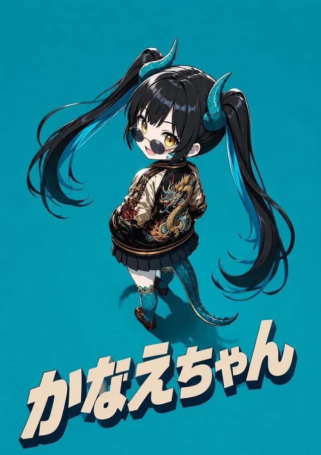 Cool Chibi Demon Girl Poster preview image 1