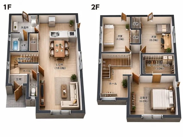Two-Story Japanese House Floor Plan preview image 1