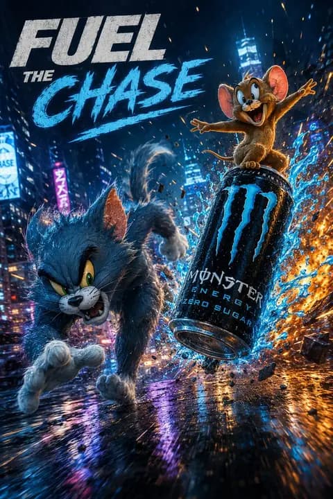 Futuristic Energy Drink Ad Poster preview image 1