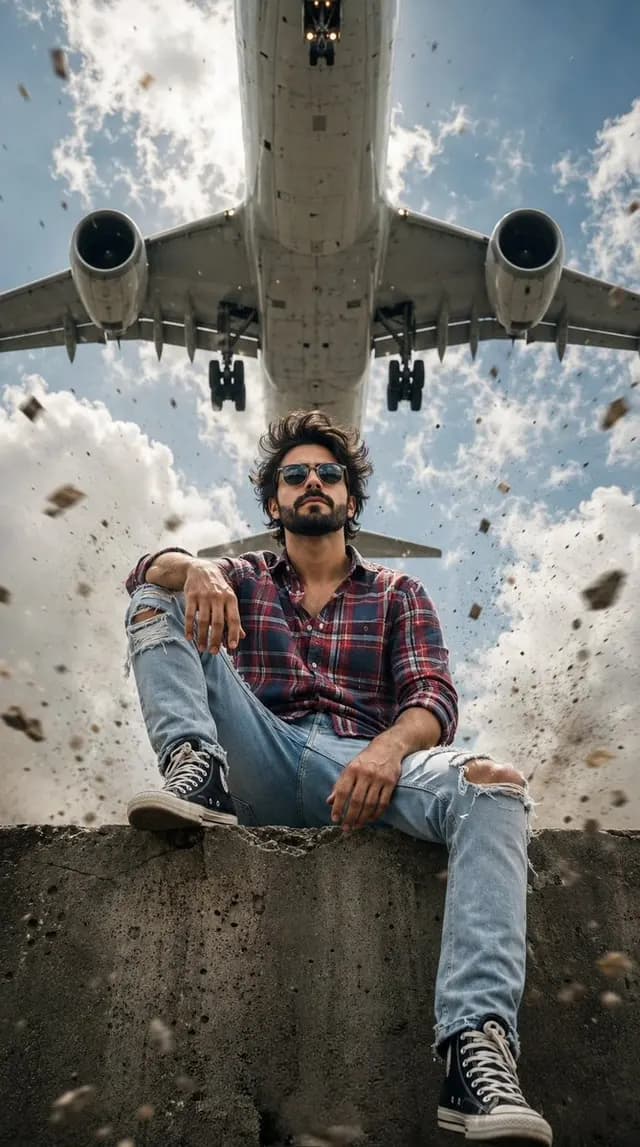 Extreme Low Angle Airplane Portrait preview image 1