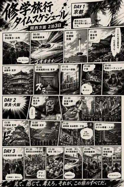 Manga School Trip Timetable preview image 1