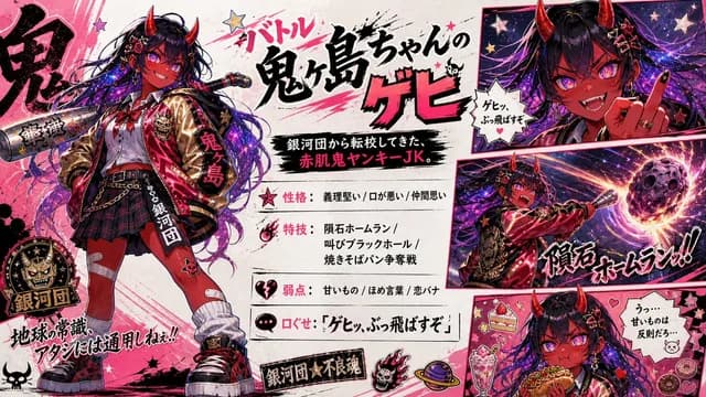 Oni Delinquent Anime Character Sheet preview image 1