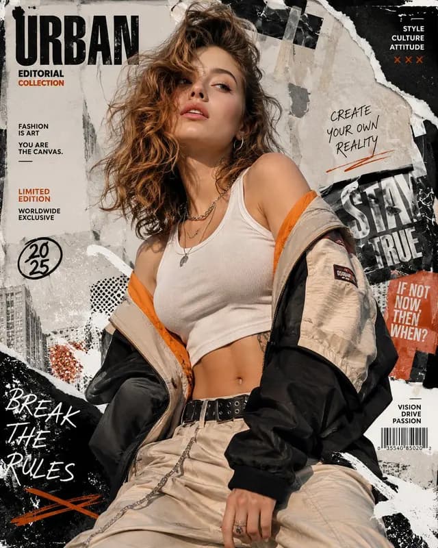 Urban Fashion Editorial Collage Poster preview image 1
