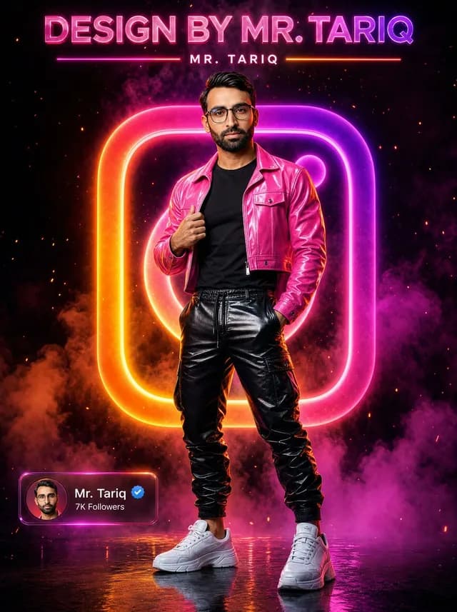 Neon Instagram Fashion Poster preview image 1