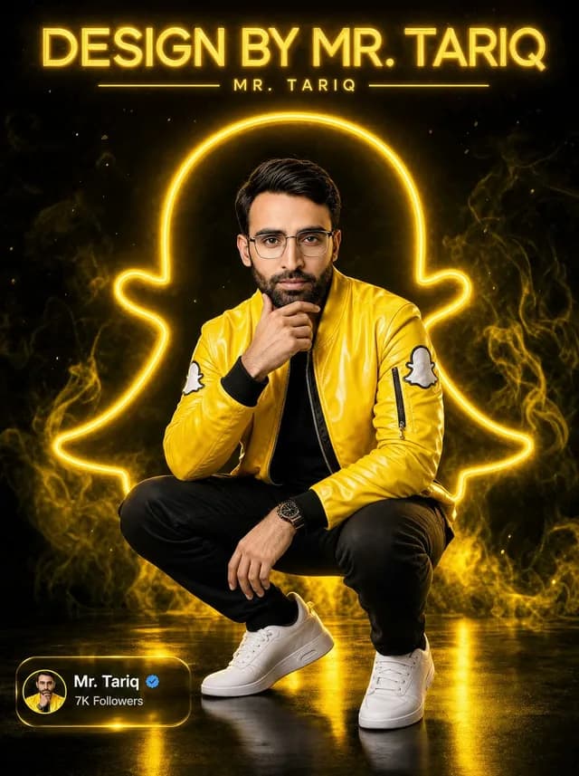 Neon Snapchat Portrait Poster preview image 1