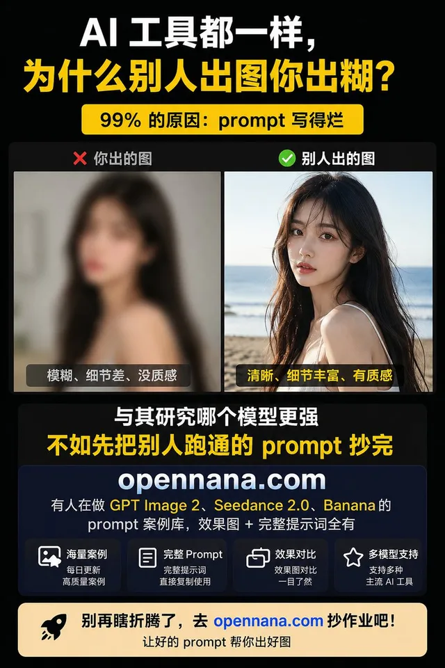 Chinese AI Prompt Comparison Poster preview image 1