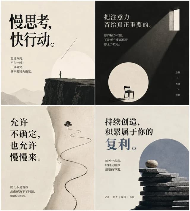Minimal Chinese Advice Card Grid preview image 1