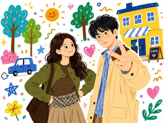 Doodle Couple Diary Illustration preview image 1