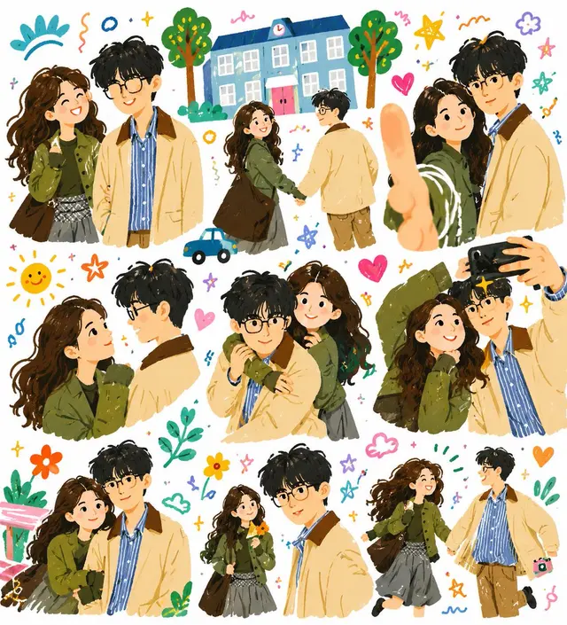 Whimsical Couple Diary Collage preview image 1