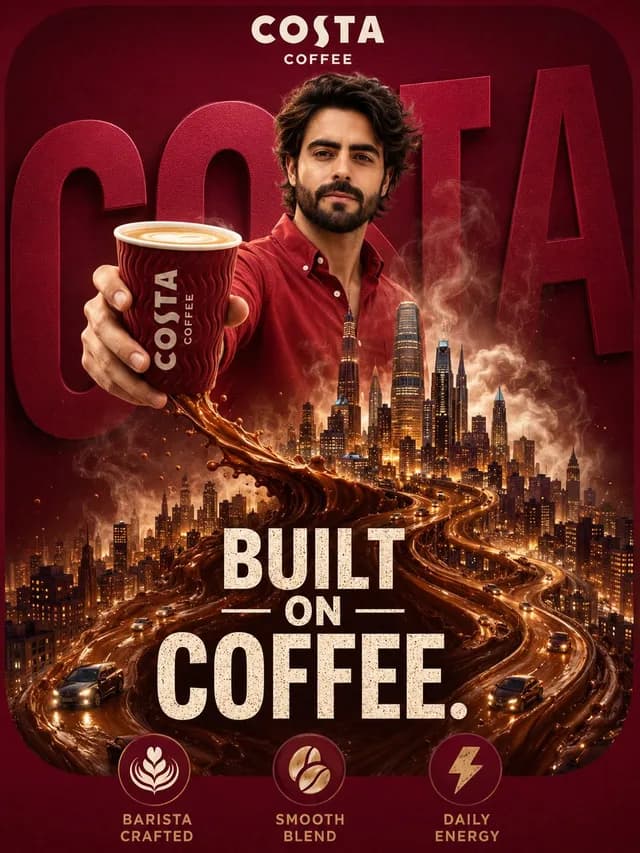 Surreal Coffee Ad Poster preview image 1