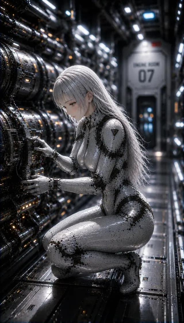 Female Android on a Spaceship preview image 1