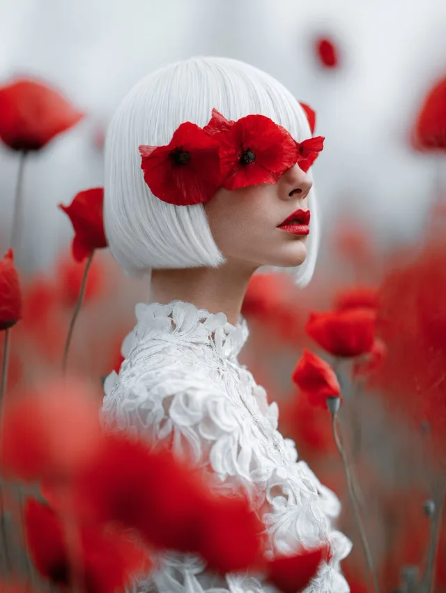 Lady of Red Poppies Portrait preview image 1