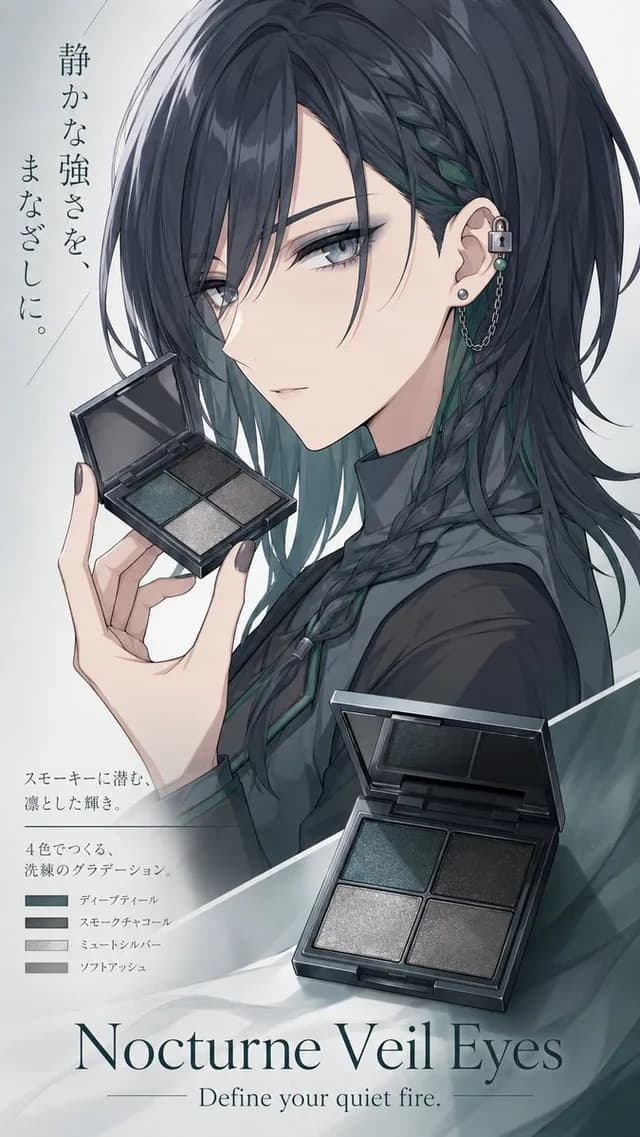 Nocturne Veil Eyes Anime Beauty Poster preview image 1