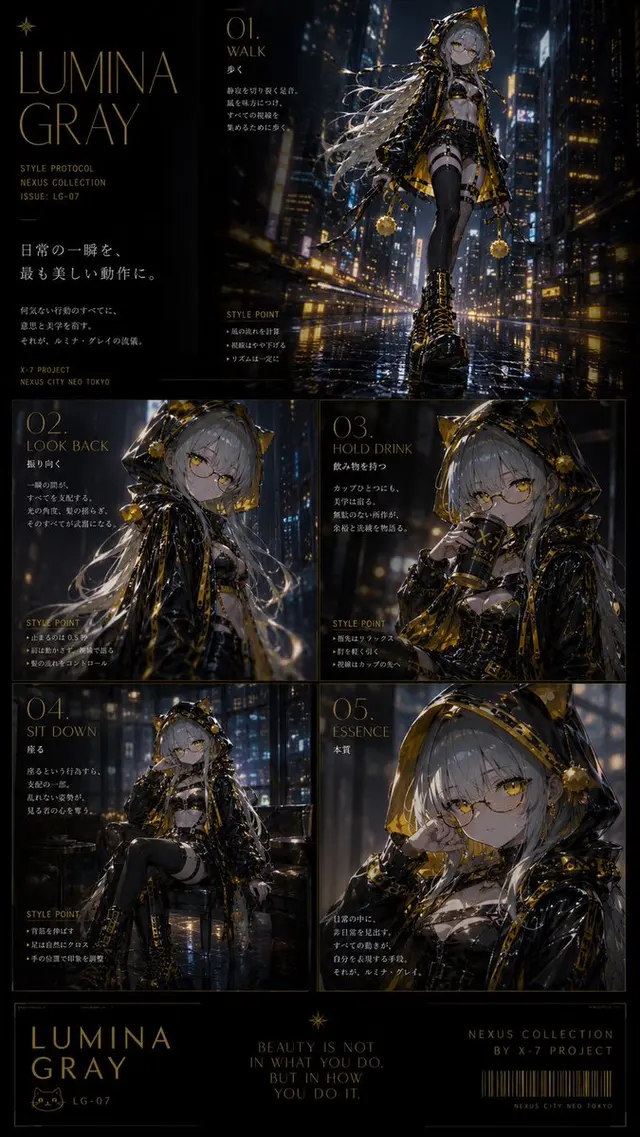 Lumina Gray Cyberpunk Fashion Editorial preview image 1