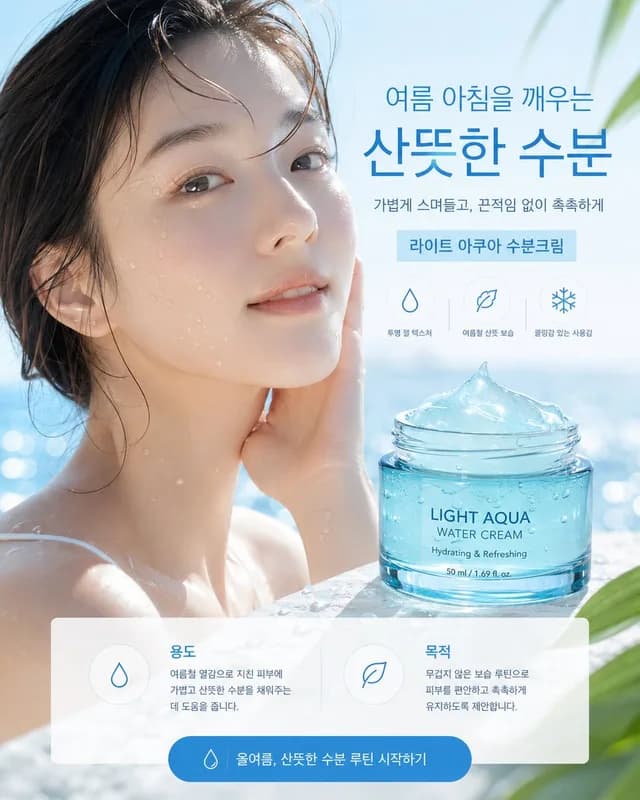 Korean Aqua Cream Summer Ad preview image 1