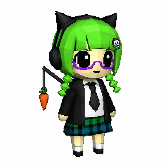 Voxel Chibi Cat-Ear Girl preview image 1