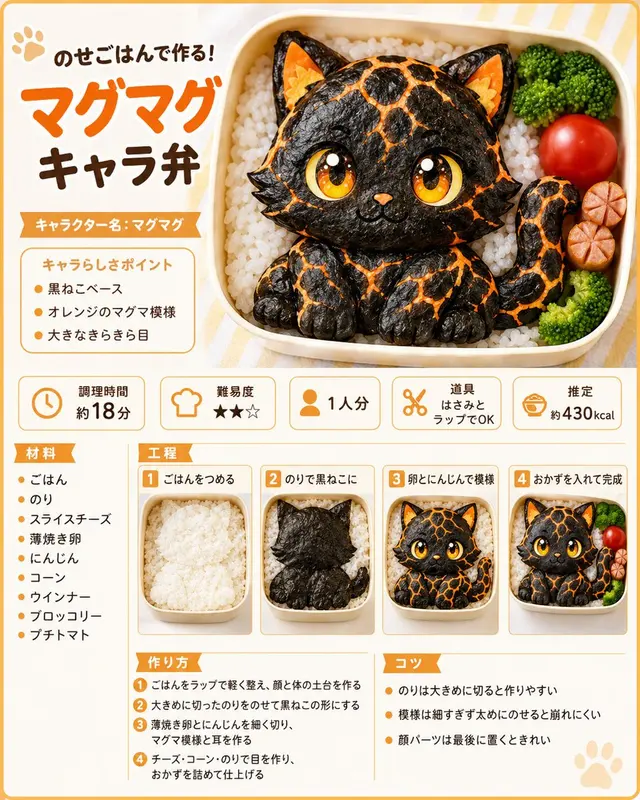 Magma Cat Bento Recipe Infographic preview image 1