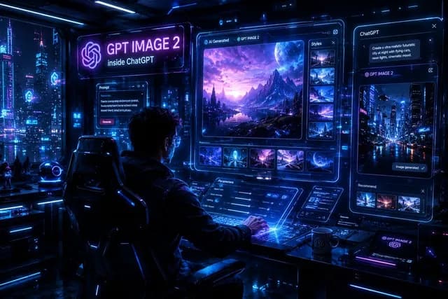 Cyberpunk AI Creative Workspace preview image 1