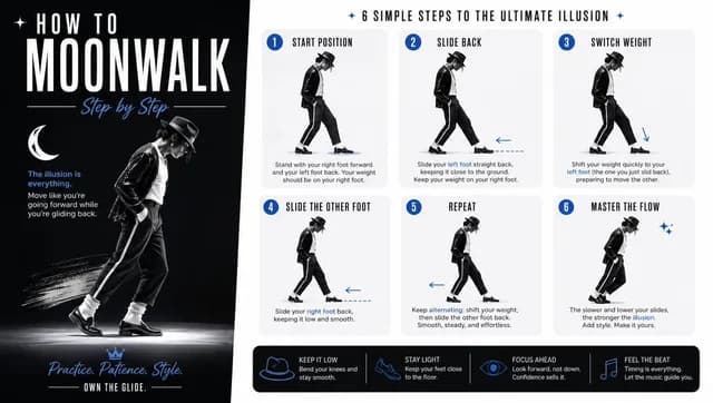 Moonwalk Step-by-Step Tutorial Poster preview image 1