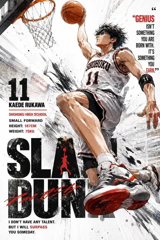 Anime Style Basketball Athlete Poster preview image 1