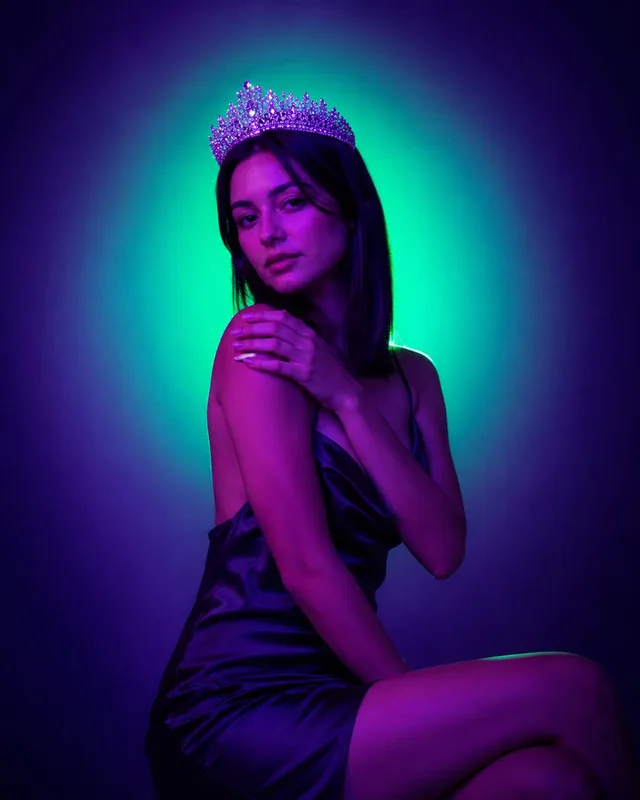 Neon Crown Fashion Portrait preview image 1