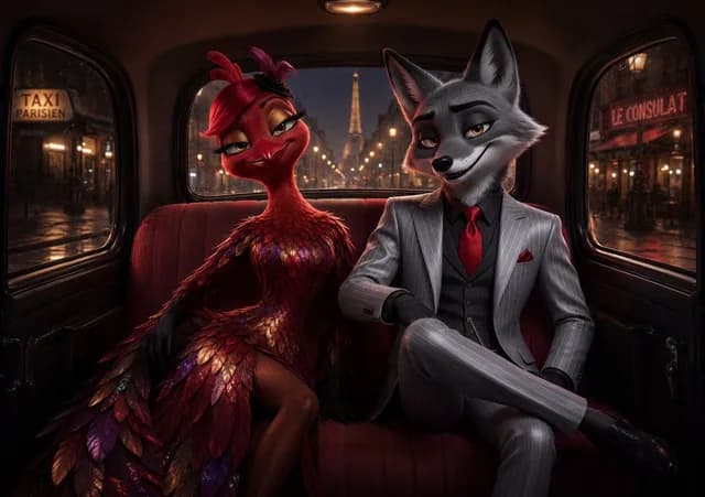 Noir Paris Taxi Anthro Couple preview image 1