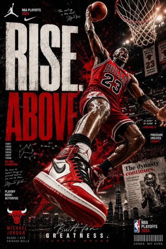 Rise Above Basketball Playoff Poster preview image 1
