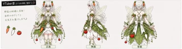 Vegetable Fairy VTuber Reference Sheet preview image 1