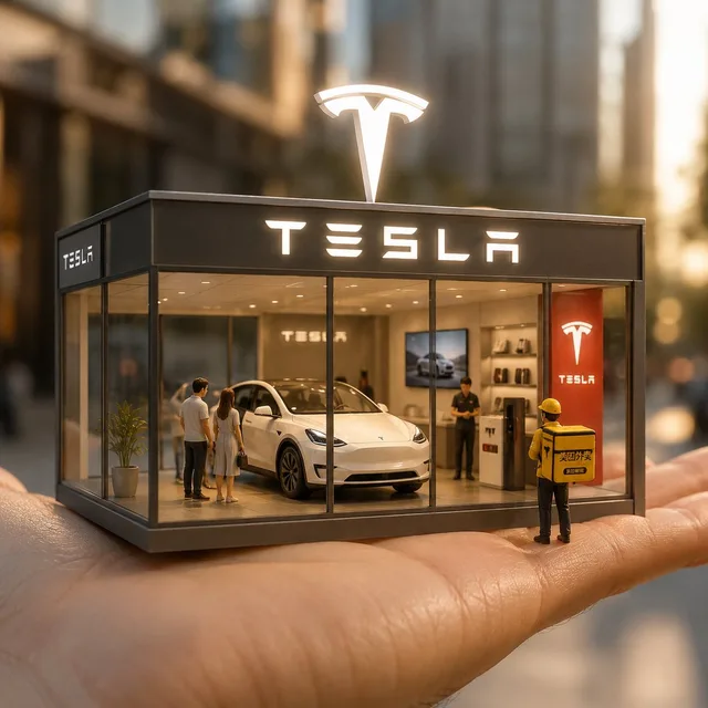 Surreal Miniature Tesla Showroom preview image 1