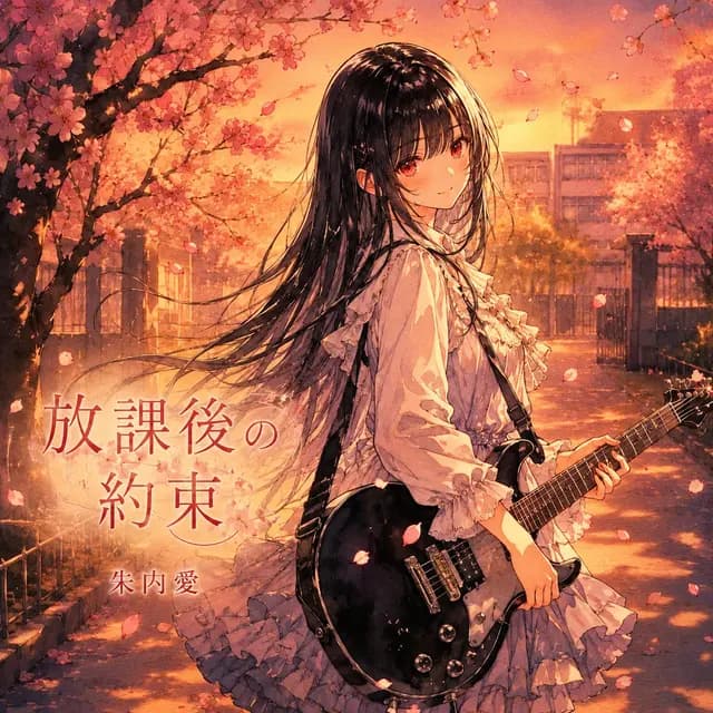 Anime Cherry Blossom Rock Album Cover preview image 1