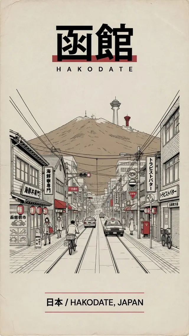 Vintage Hakodate Travel Poster preview image 1