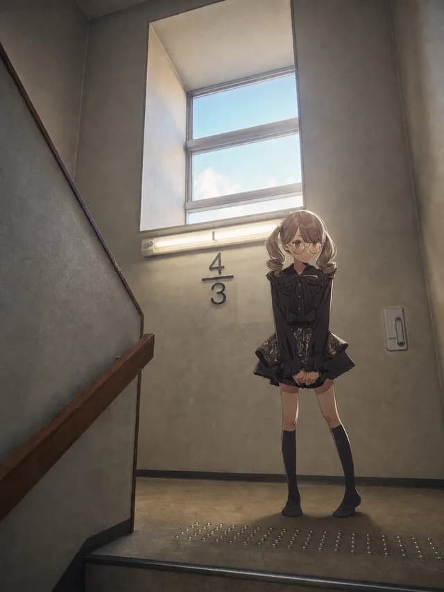 Anime Girl Stairwell Composite preview image 1