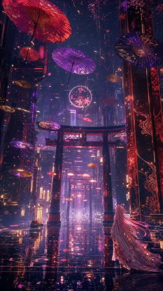 Neon Kyoto Rain Alley preview image 1