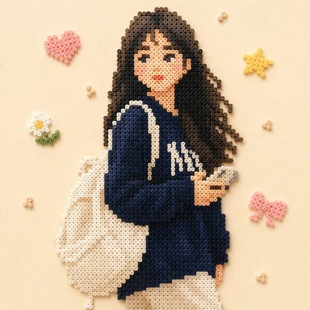 Perler Bead Style Character Illustration preview image 1