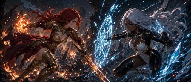 Fire Knight vs Ice Warrior Battle preview image 1