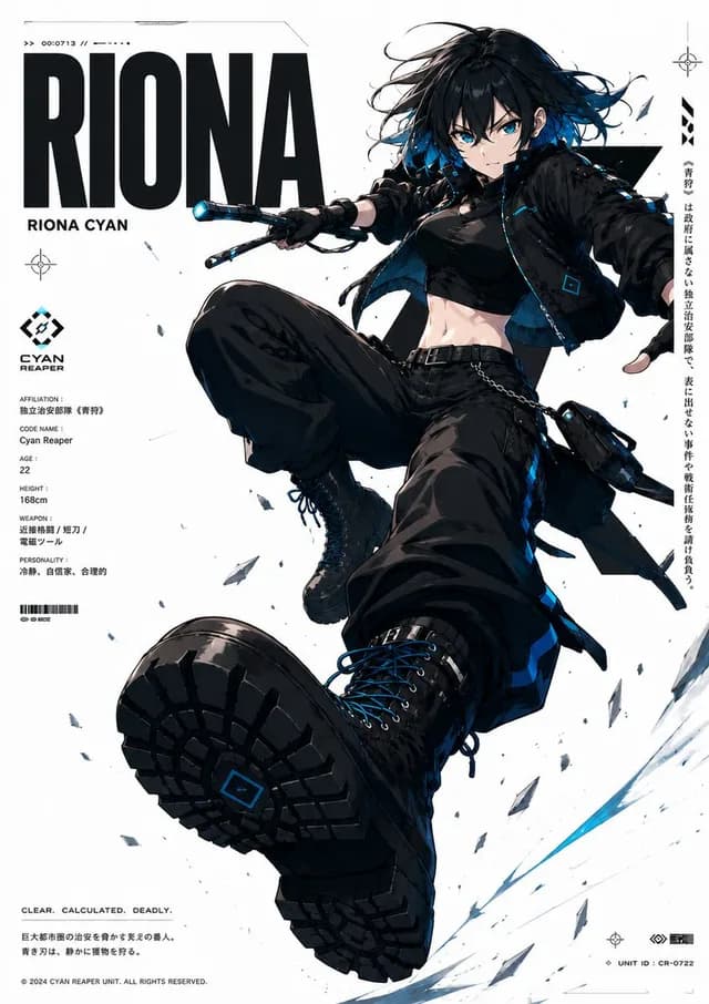 Cyberpunk Anime Character Dossier preview image 1