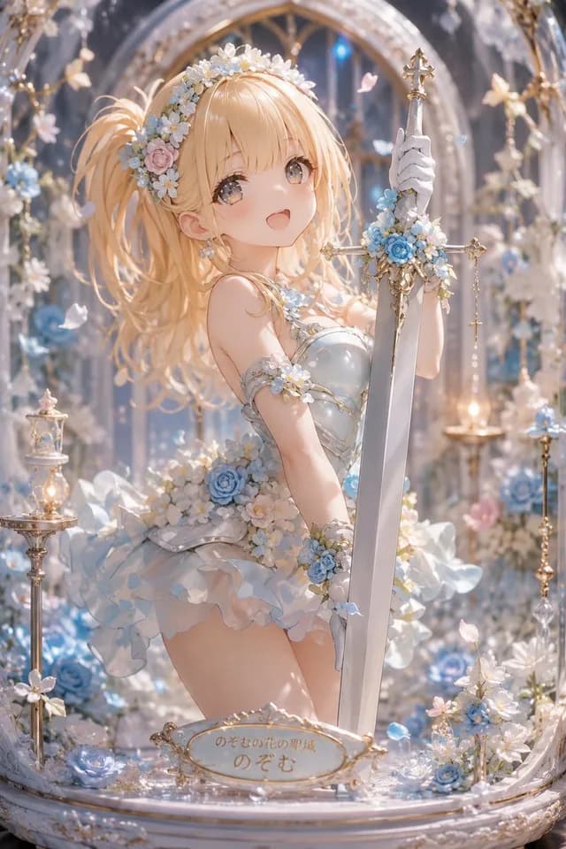 Floral Aqua Dome Anime Knight preview image 1