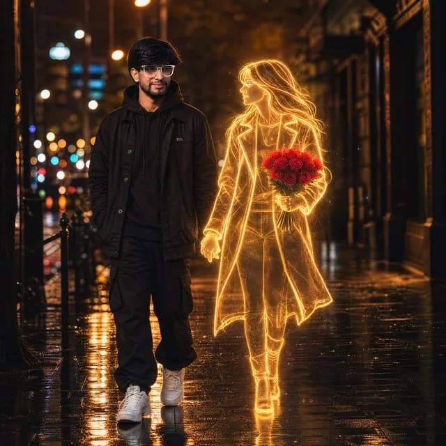 Glowing Hologram Night Scene preview image 1
