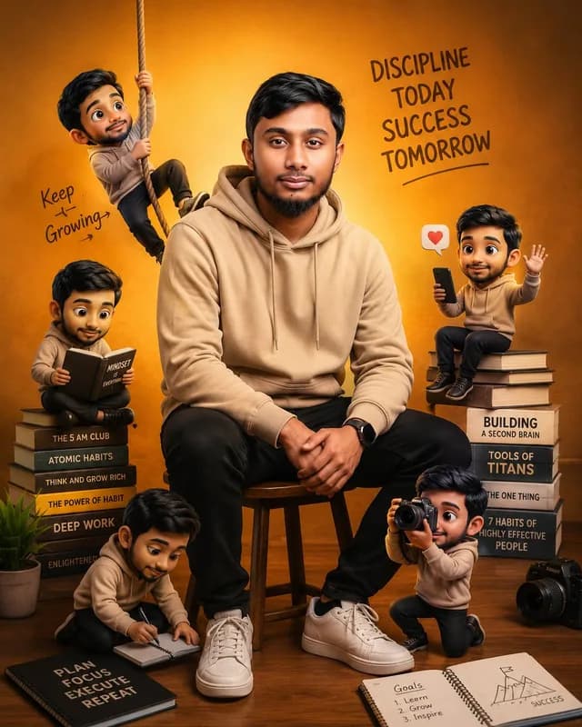 Motivational Character Poster with Mini Clones preview image 1