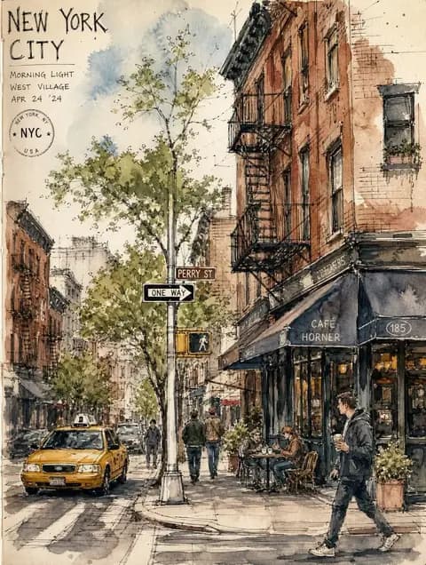 Vintage European Travel Sketchbook preview image 1