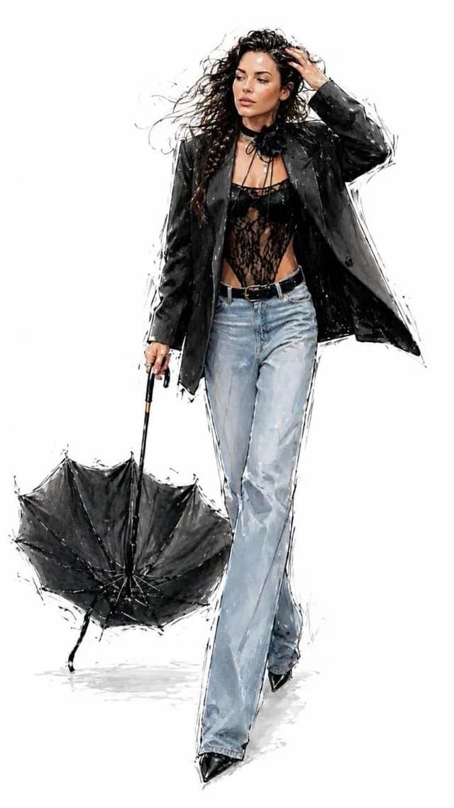 Minimalist Fashion Runway Illustration preview image 1